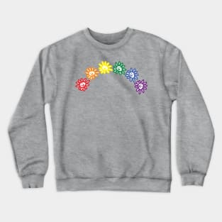 Smiley Daisy Pride Rainbow Crewneck Sweatshirt